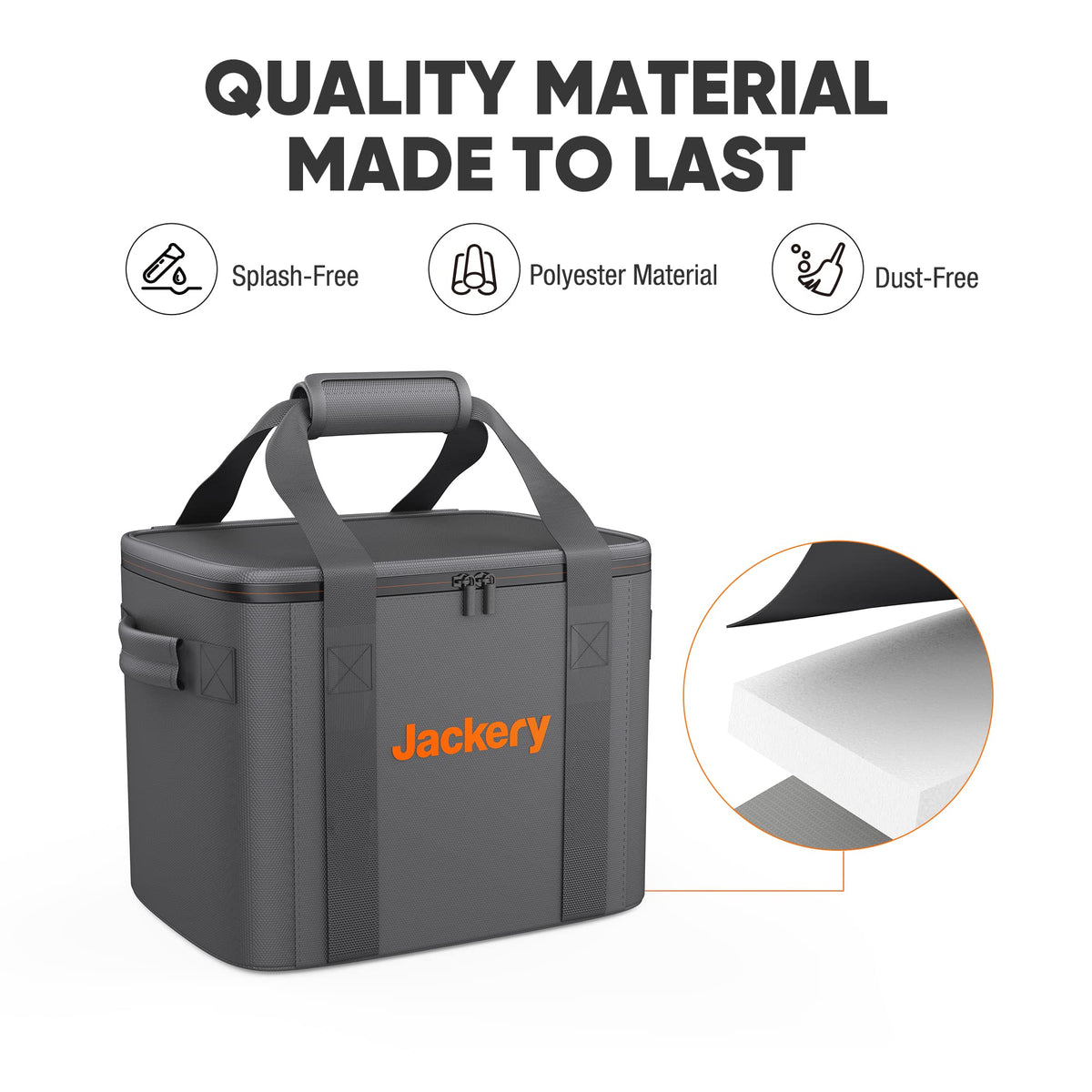Jackery case interior features pearl cotton foam cushions for protection.