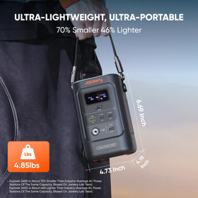 Jackery Explorer 240D ideal for outdoor use with travel.