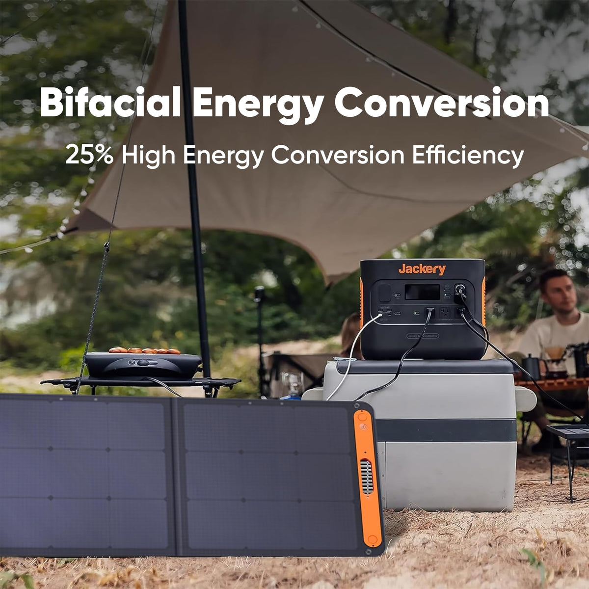 Jackery SolarSaga 100W includes 9.8 ft charging cable
