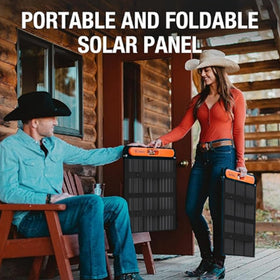 Jackery SolarSaga 100W panel angled to maximize energy outdoors