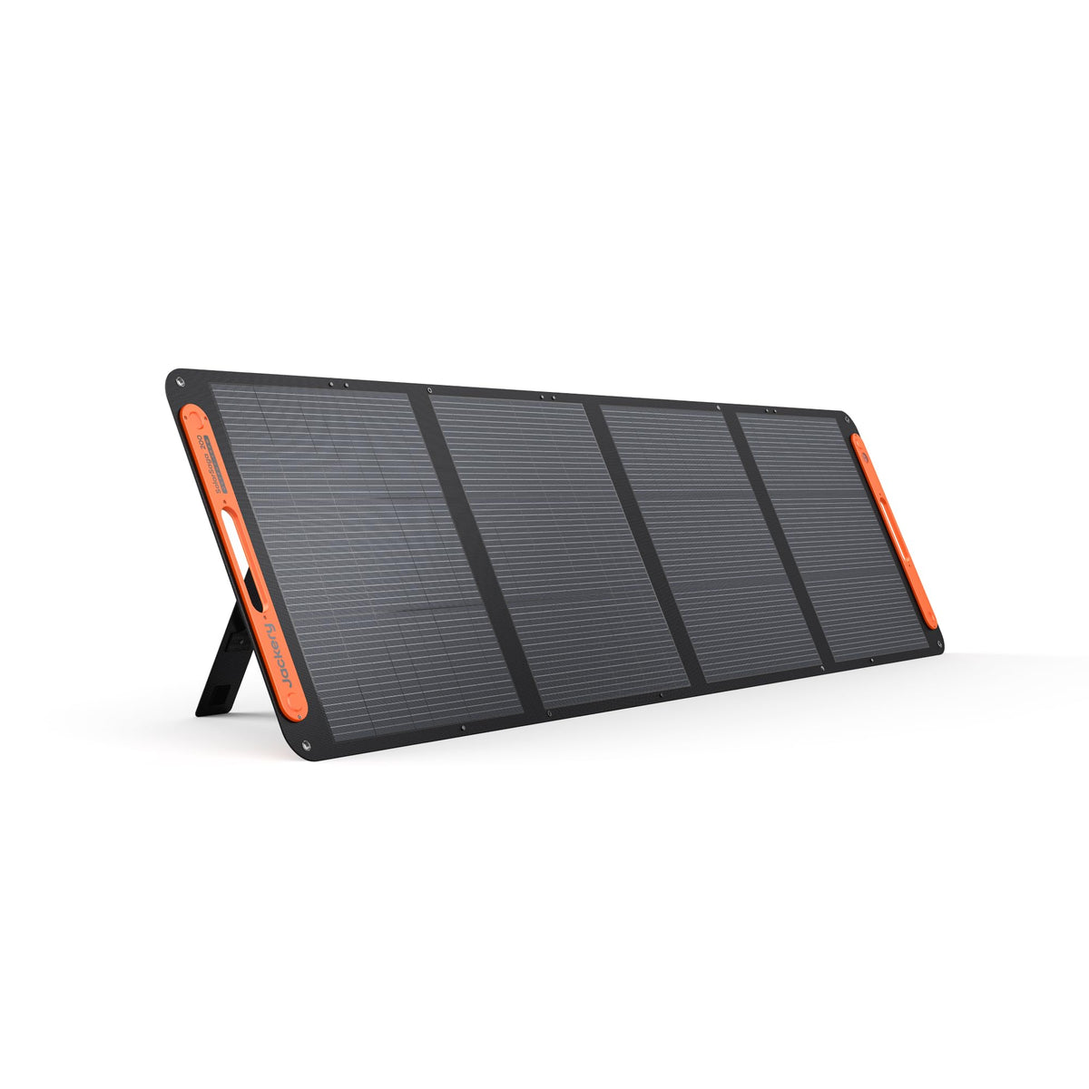 Jackery SolarSaga 200W foldable bifacial panel ready for portable outdoor use with high efficiency.