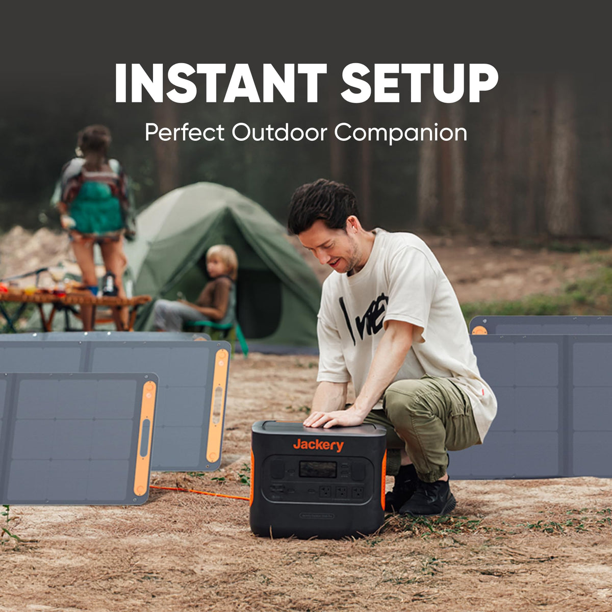 Jackery SolarSaga 200W durable panel ideal for RVs and camping trips.