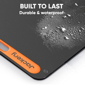 Jackery SolarSaga 200W panel showing USB-C/USB-A ports enabling versatile charging.