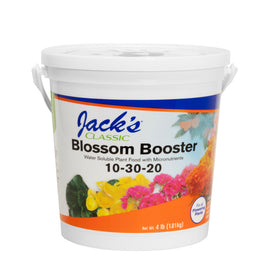 Jack's Classic Blossom Booster bottle fuels brighter blooms and healthy growth.