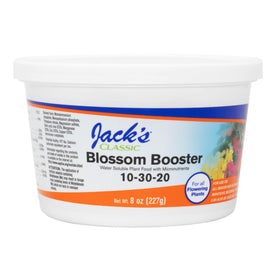 Jack's Classic Blossom Booster bottle 8oz ready for flowering plants to encourage vibrant blooms