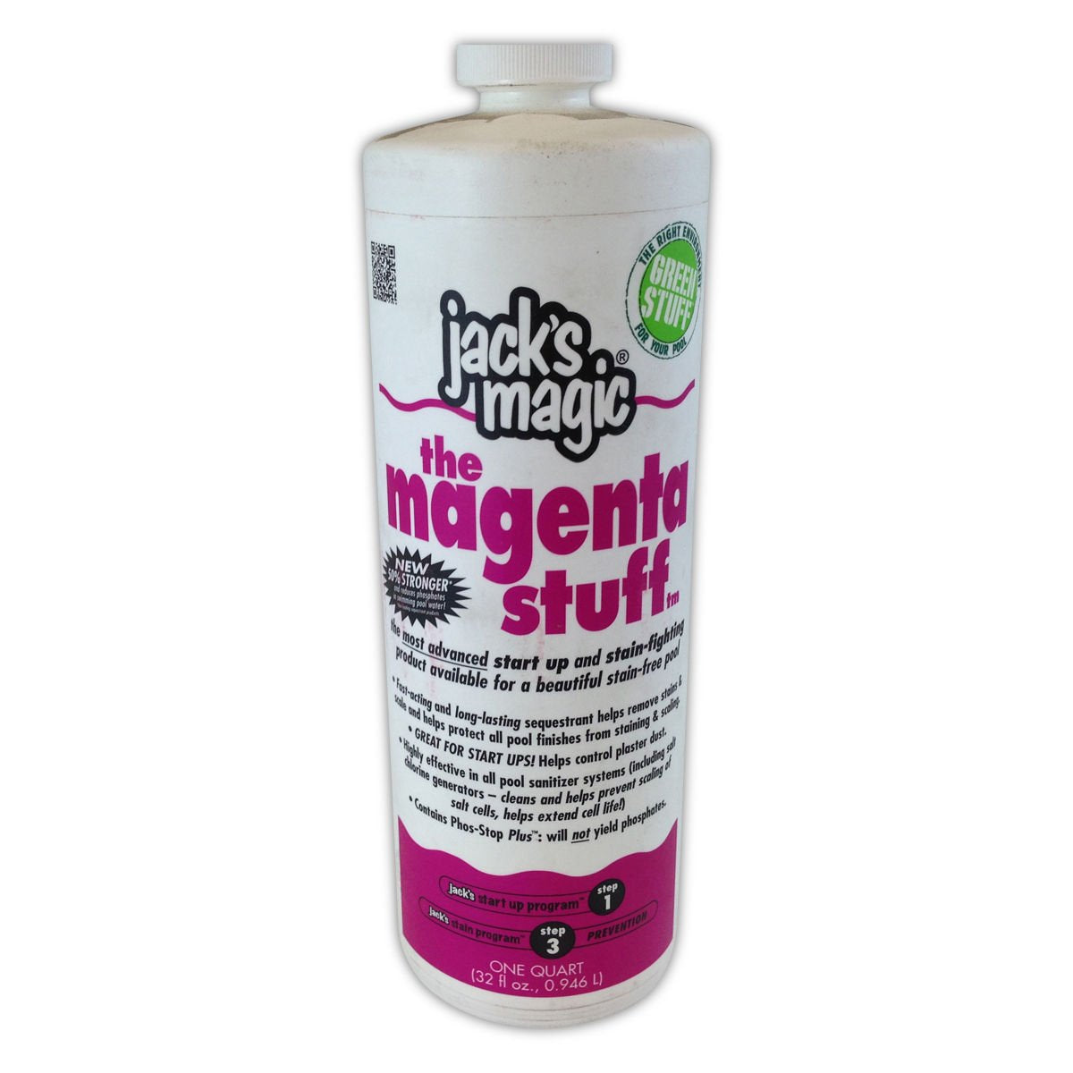 Jack's Magic Magenta Metal Solution bottle refreshing metal surfaces.