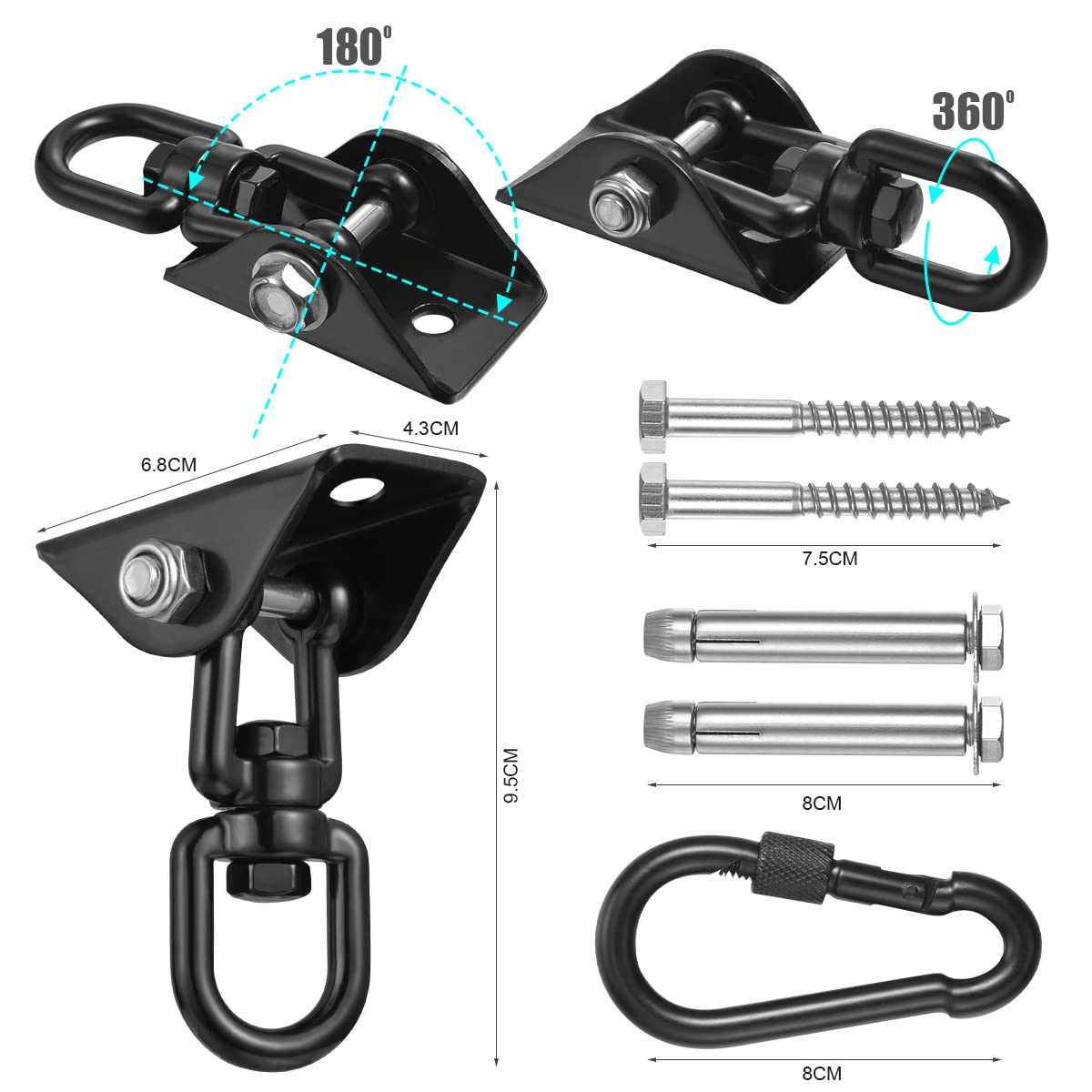 JACNITAD detachable swing ring for quick hammock connections