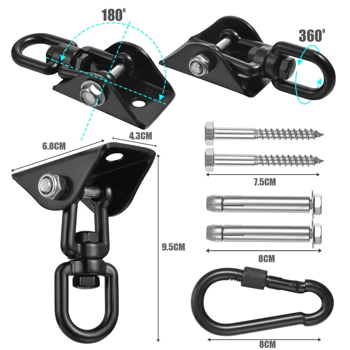 JACNITAD concrete ceiling mount provides a strong anchor.