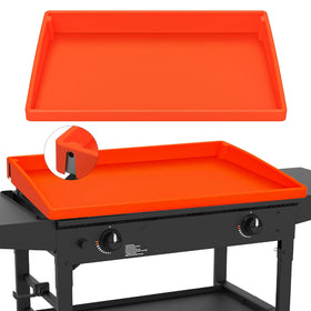 Jacooxi 28-inch silicone griddle mat, top view, protecting the surface from spills and debris.