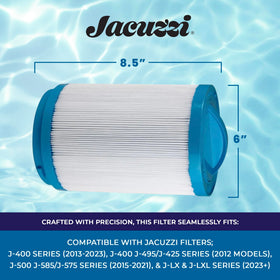 Jacuzzi 6473-157J dual-stage filtration removes oils and fine particles.