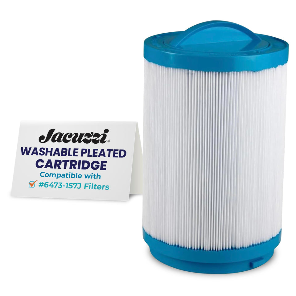 Jacuzzi 6473-157J spa filter cartridge for 40 sq ft targets debris for clearer water.
