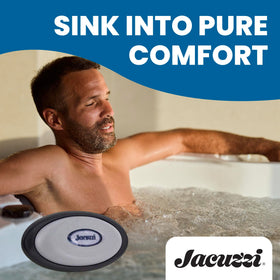 Ergonomic neck pillow cradles shoulders for comfortable soaks