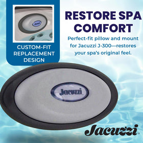Back mount secures the Jacuzzi pillow for easy replacement