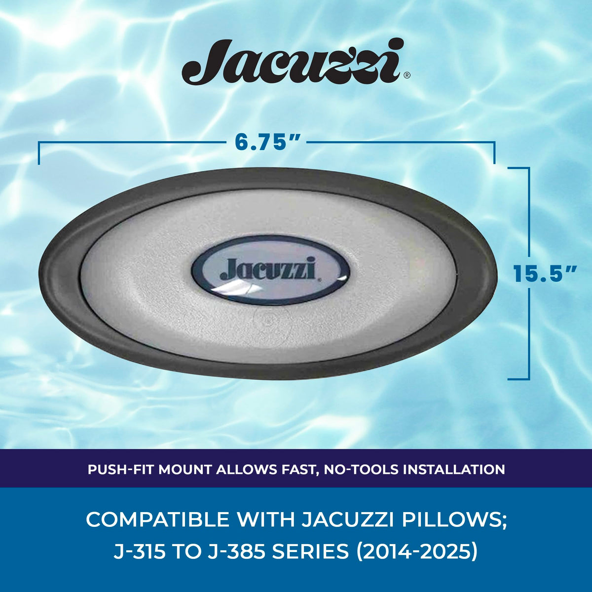 Push-in installation for a tool-free spa pillow upgrade