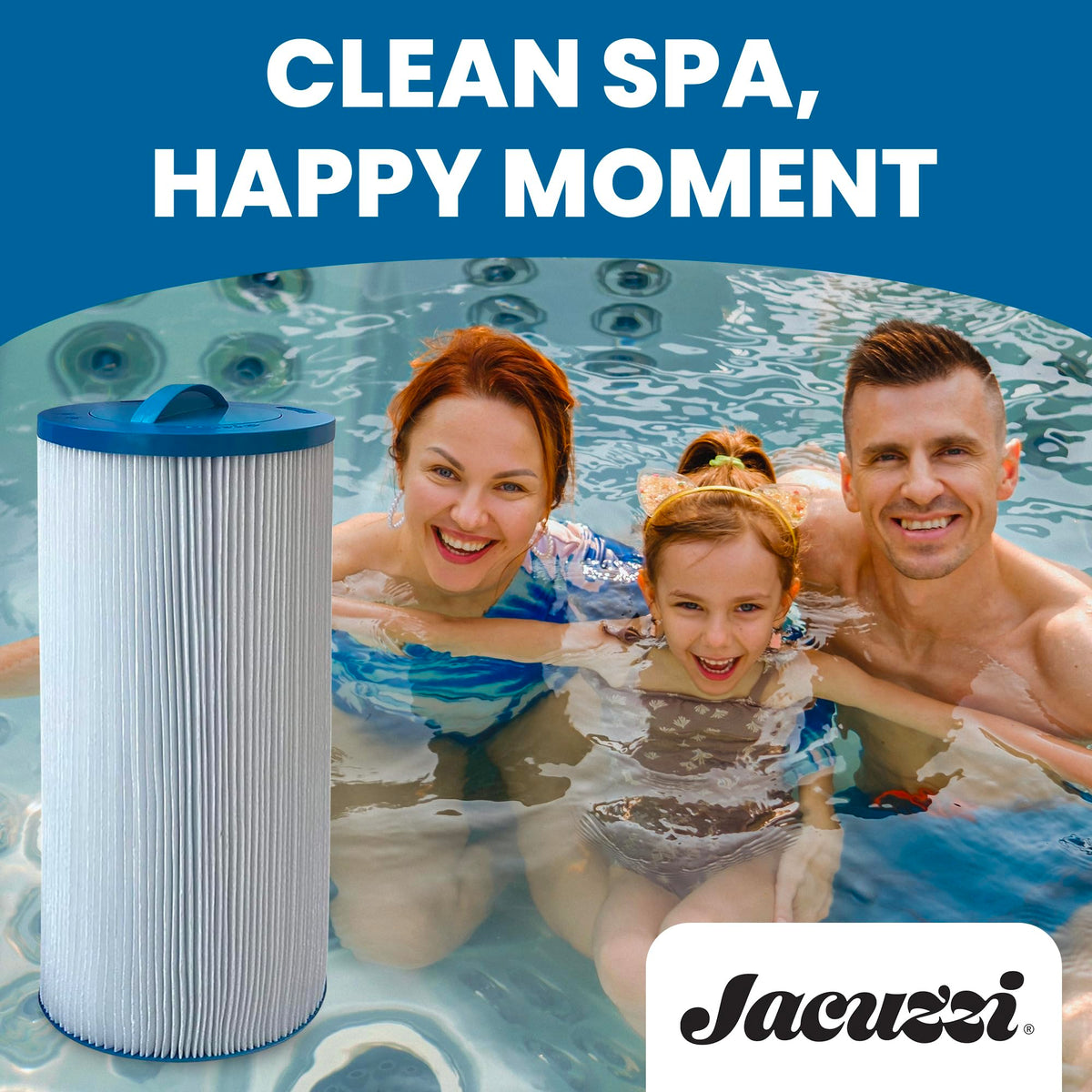 Jacuzzi ProClear cartridge close-up highlights sturdy OEM-grade materials