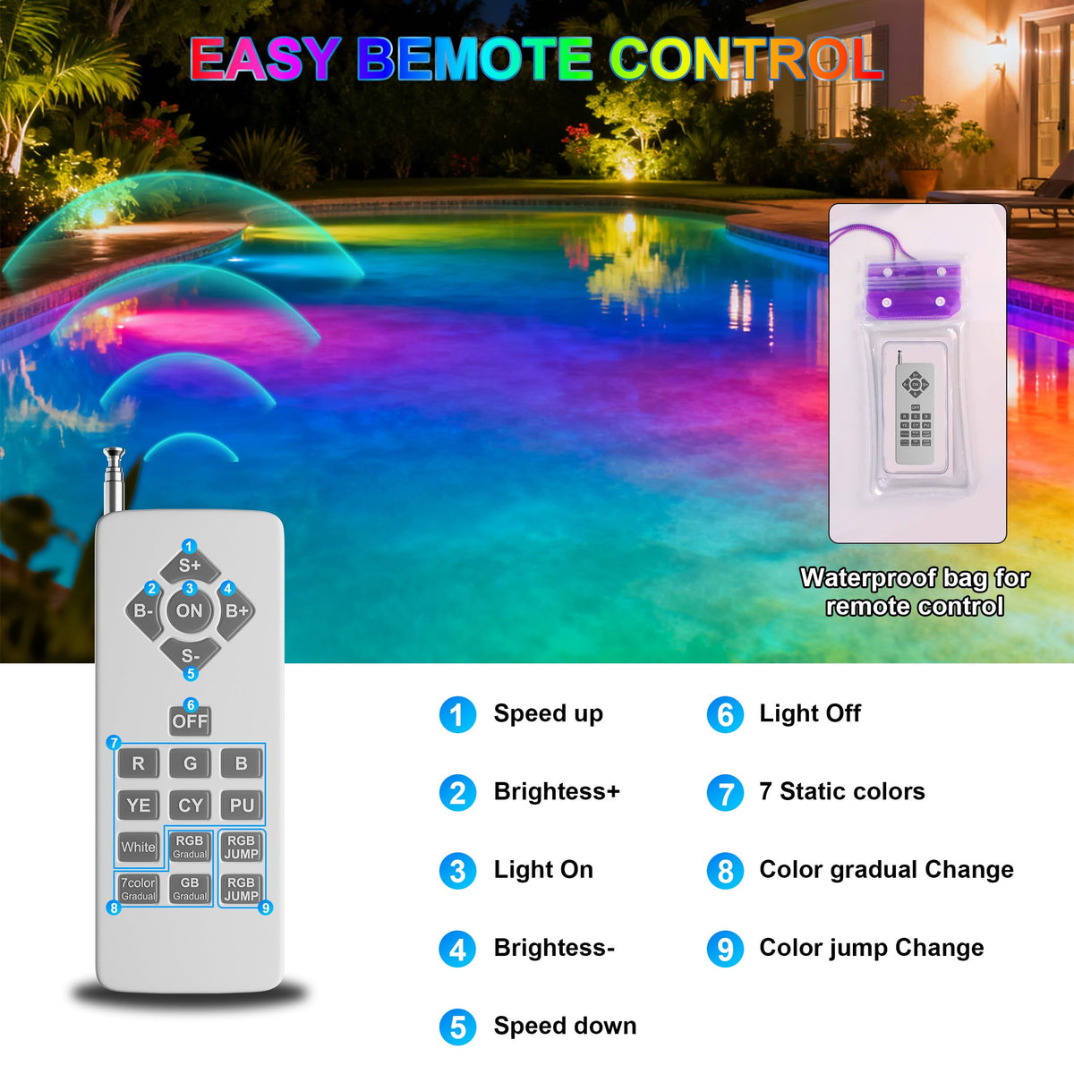 Jadisi 12 color modes provide flexible ambiance options.