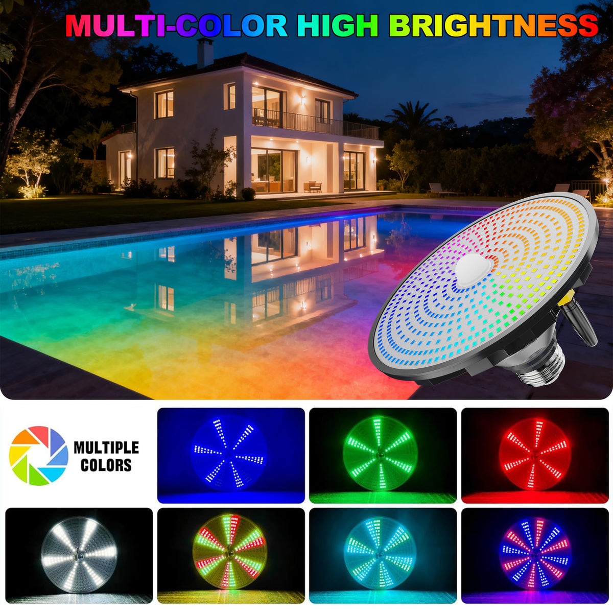 Jadisi E26 base pool light features durable, water-ready housing.