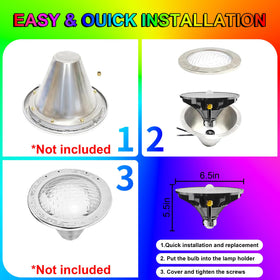 Jadisi RGBW 70W pool light delivers bright, energy-efficient color modes.