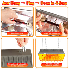 Jaenmsa stainless steel mesh cover protects against debris and splashes.