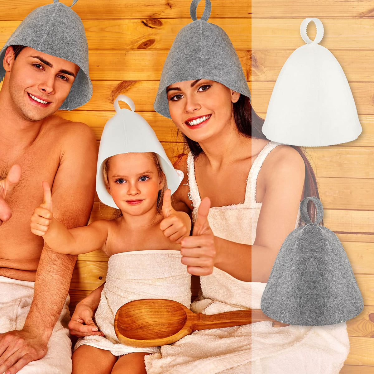 JaGely Russian banya cap suitable for home sauna or bathhouse use.