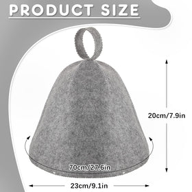 JaGely sauna hat gray and white pack demonstrates height for full head coverage.