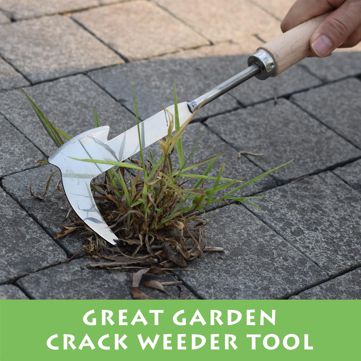 Jahenway Crack Weeder stainless steel resists rust for long-lasting outdoor use.