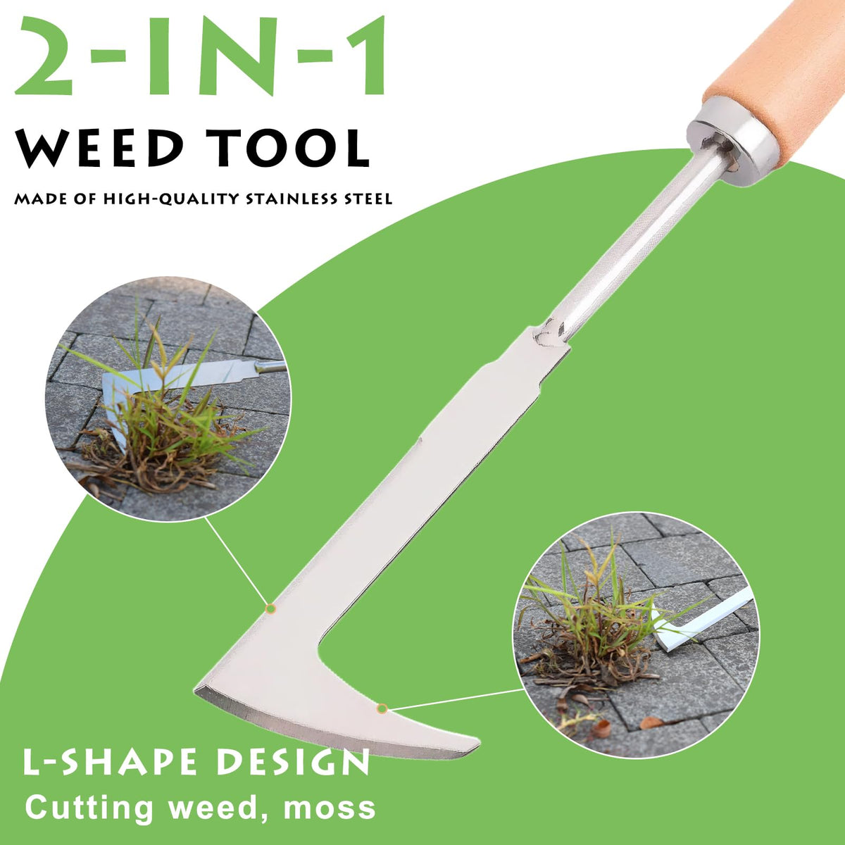 Jahenway Crack Weeder reaches narrow cracks between bricks for weed extraction