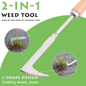 Jahenway Crack Weeder reaches narrow cracks between bricks for weed extraction