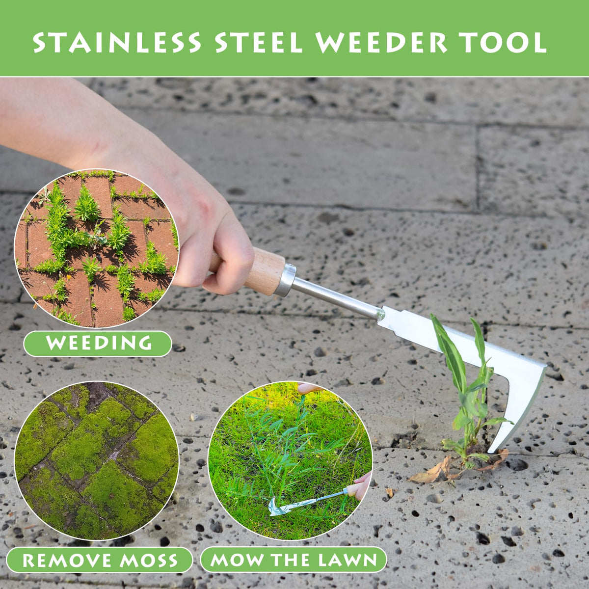 Jahenway Crack Weeder stores easily with a handle hole