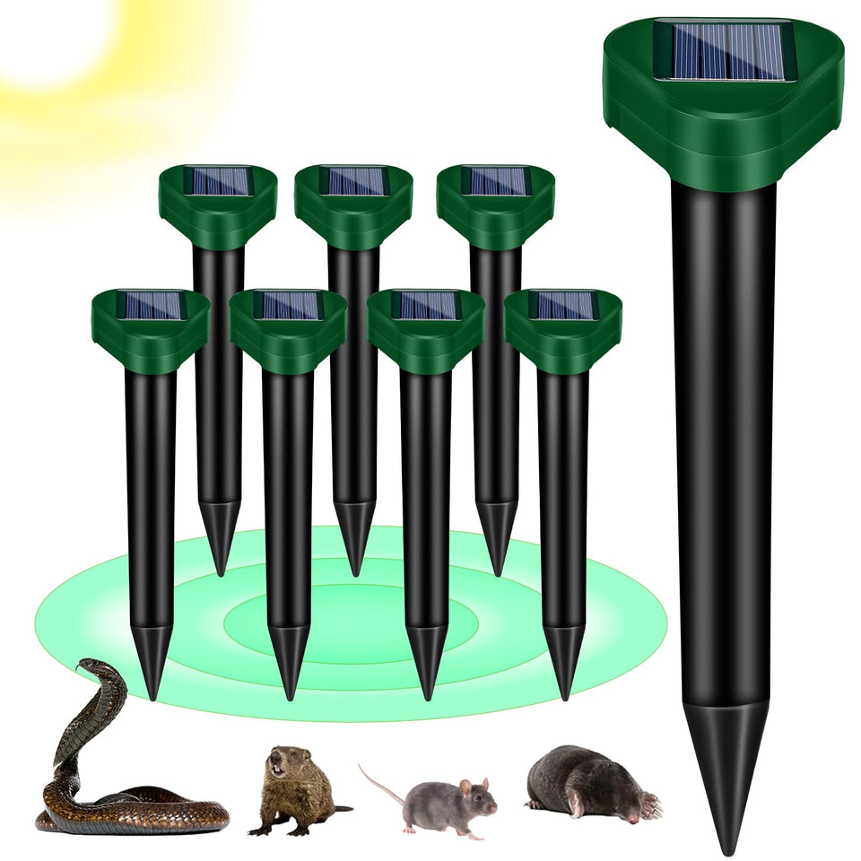 Jahy2Tech 2026 solar ultrasonic mole deterrent stake in soil for yard protection
