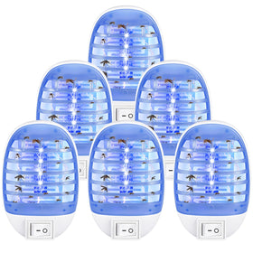 Jahy2Tech 6-pack bug zapper outlet front provides quiet, odorless protection for bedrooms.