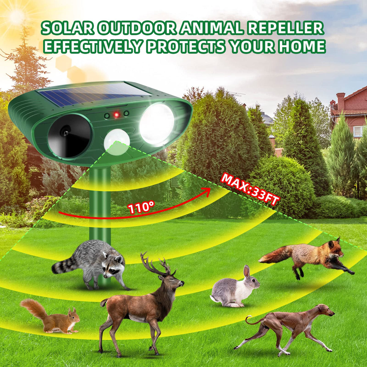 Jahy2Tech detector activates deterrence as animals approach.