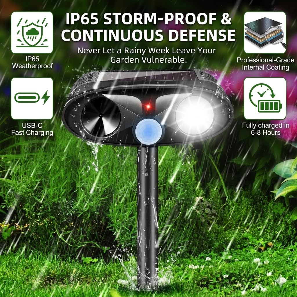Jahy2Tech night LED strobe deters nocturnal pests effectively