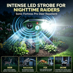 Jahy2Tech Sonic Fortress Pro solar panel top powers maintenance-free operation.
