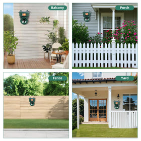 JahyElec bird deterrent on roof protects home from visitors.