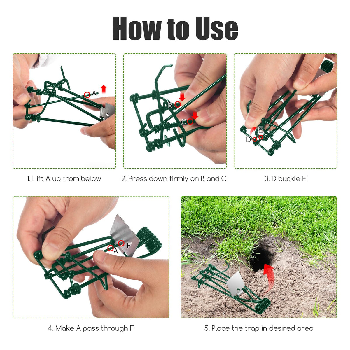JahyElec ground mole trap weatherproof for loess and sandy soils