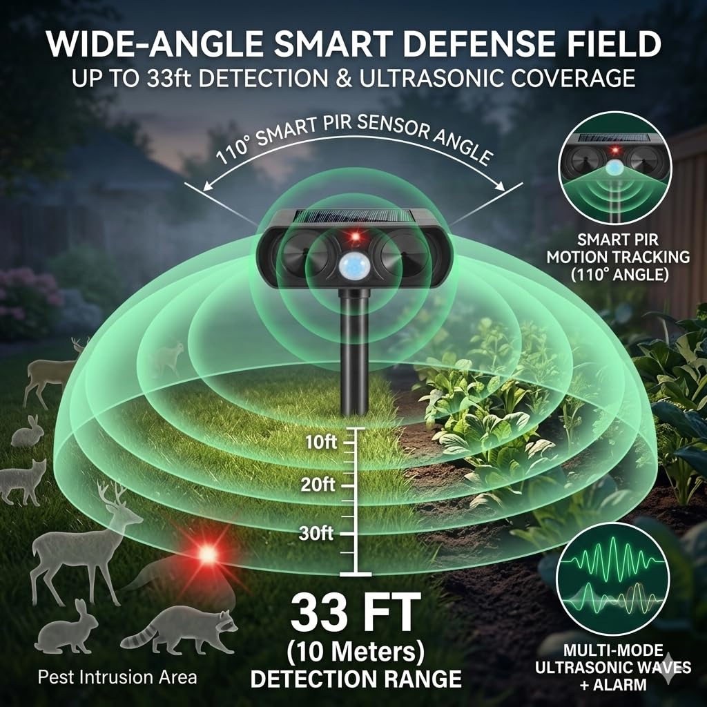 High-capacity battery supports long night-time defense and low-light performance.