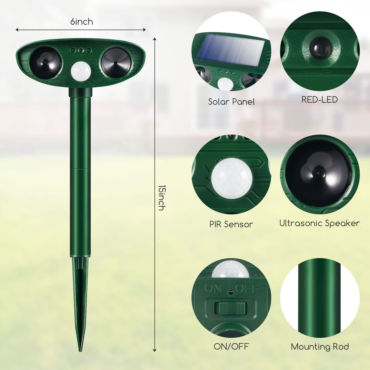JahyElec IP44 waterproof design withstands rain for year-round use