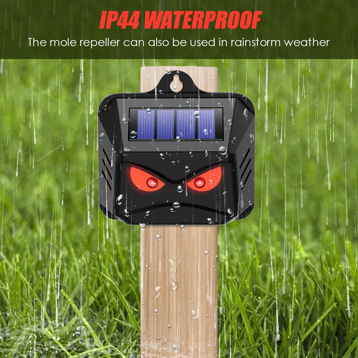 JahyElec IP44 weatherproof design endures rain, snow, and wind for year-round use.