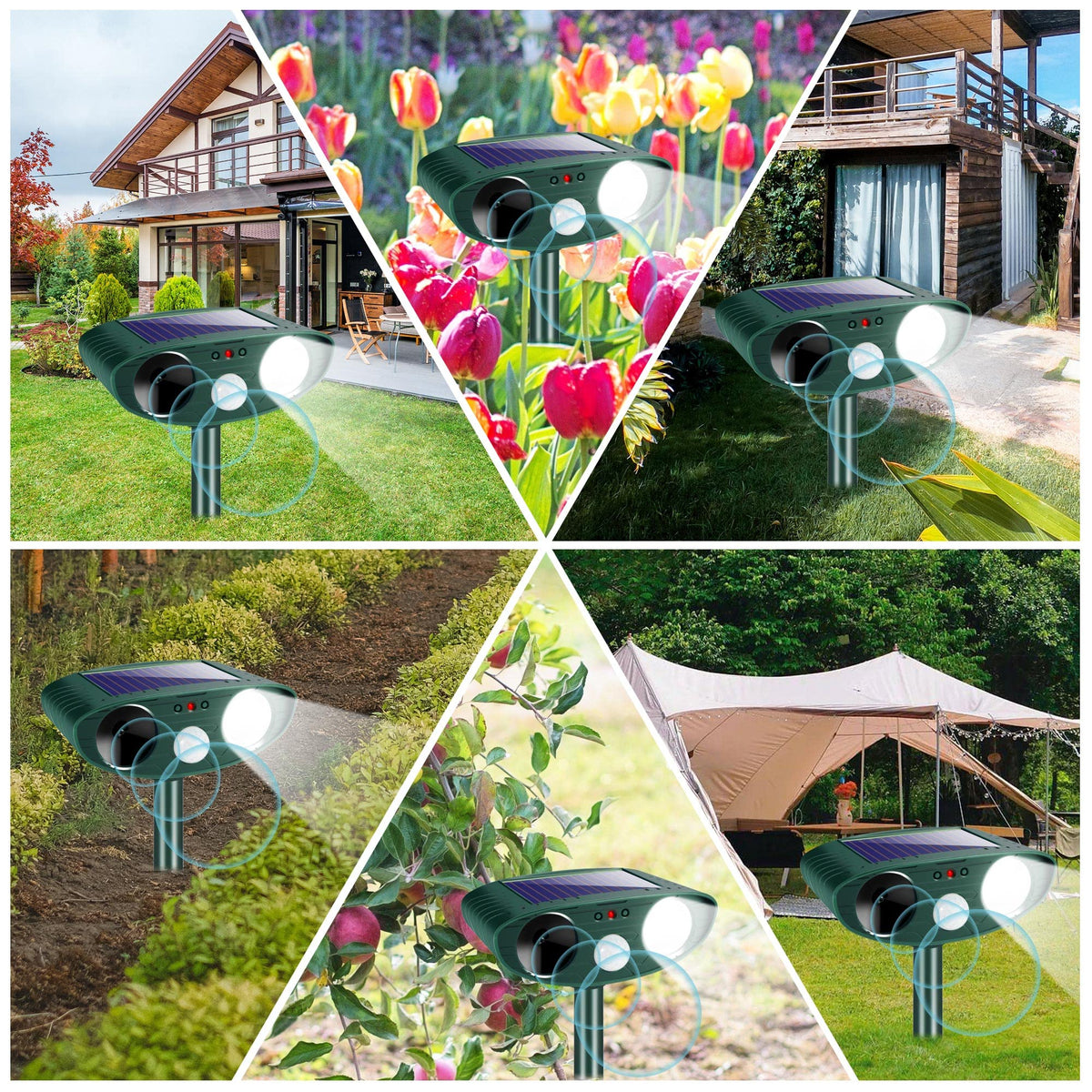 JahyElec multi-location installation on fences or walls for flexible setup.