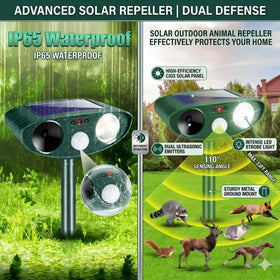 JahyElec PIR motion detection covers up to 26 feet for proactive deterrence.