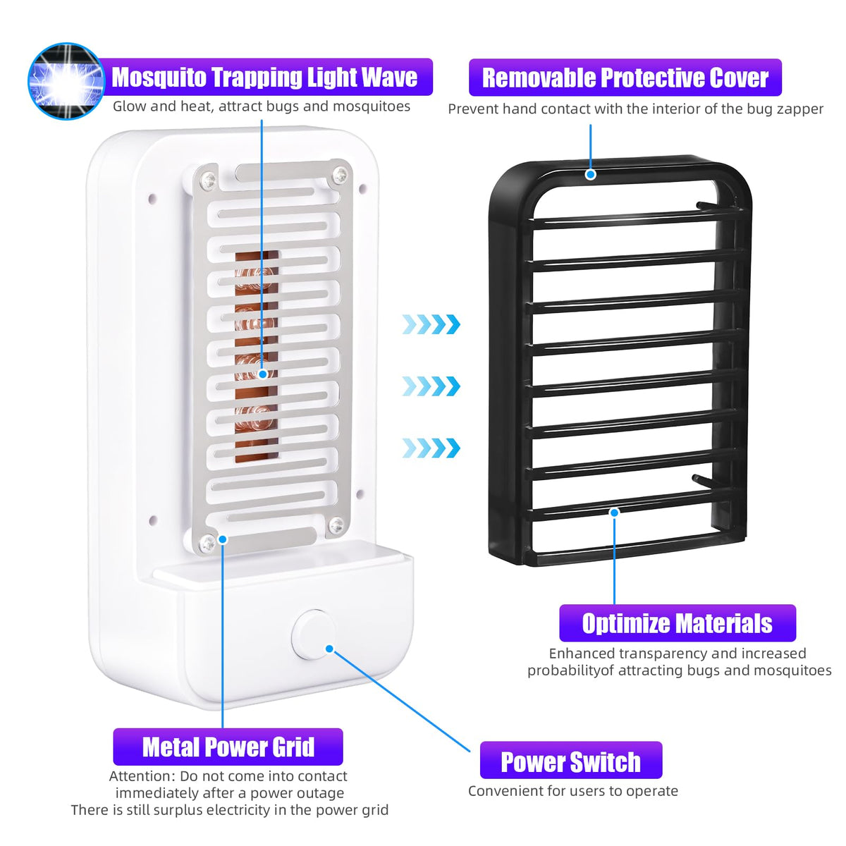 JahyElec silent plug-in bug zapper for peaceful nights