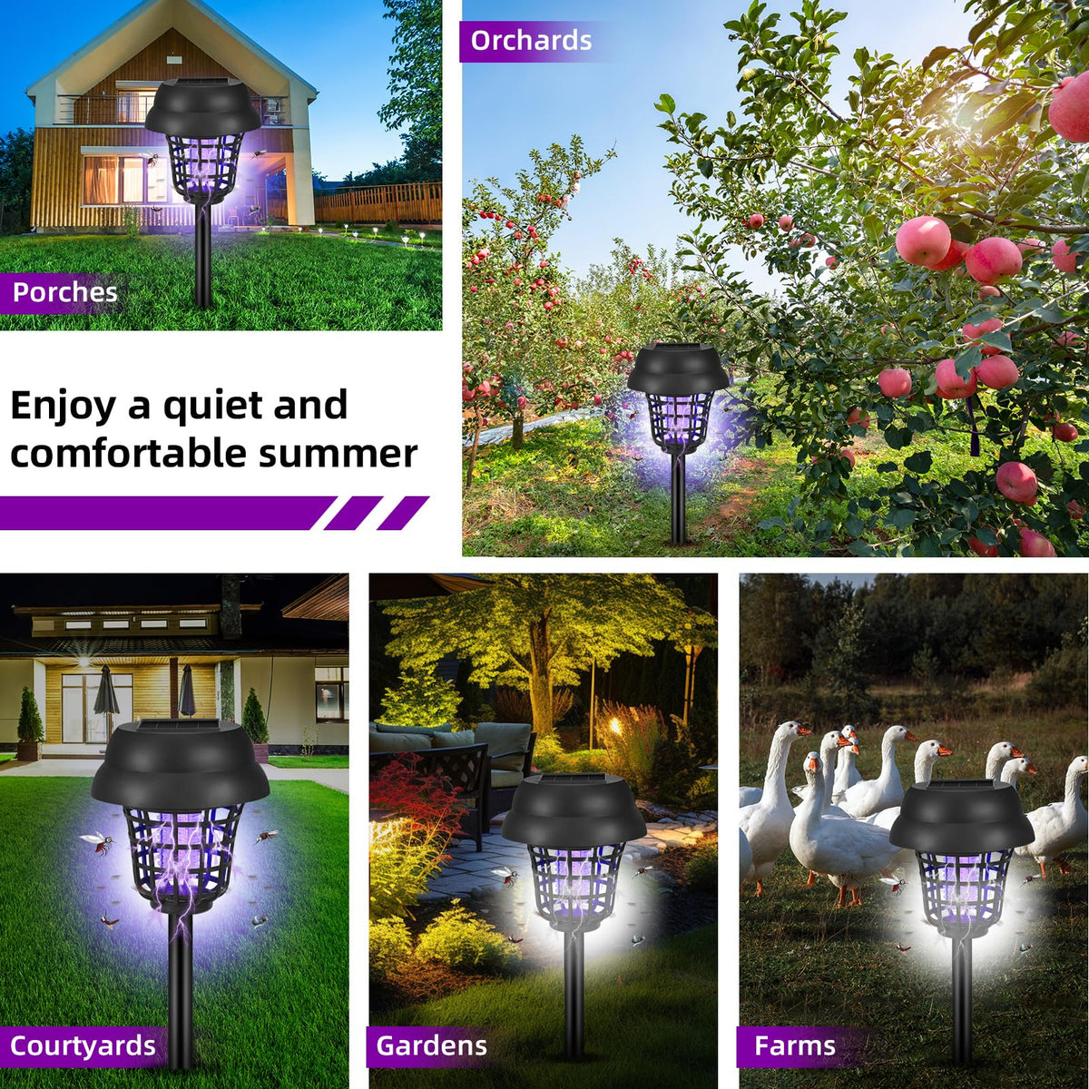 JahyElec weather-resistant zapper for patios and backyards.