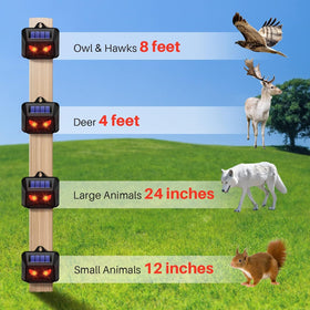 JahyElec solar predator eyes lights active deterring coyotes and raccoons near the coop.