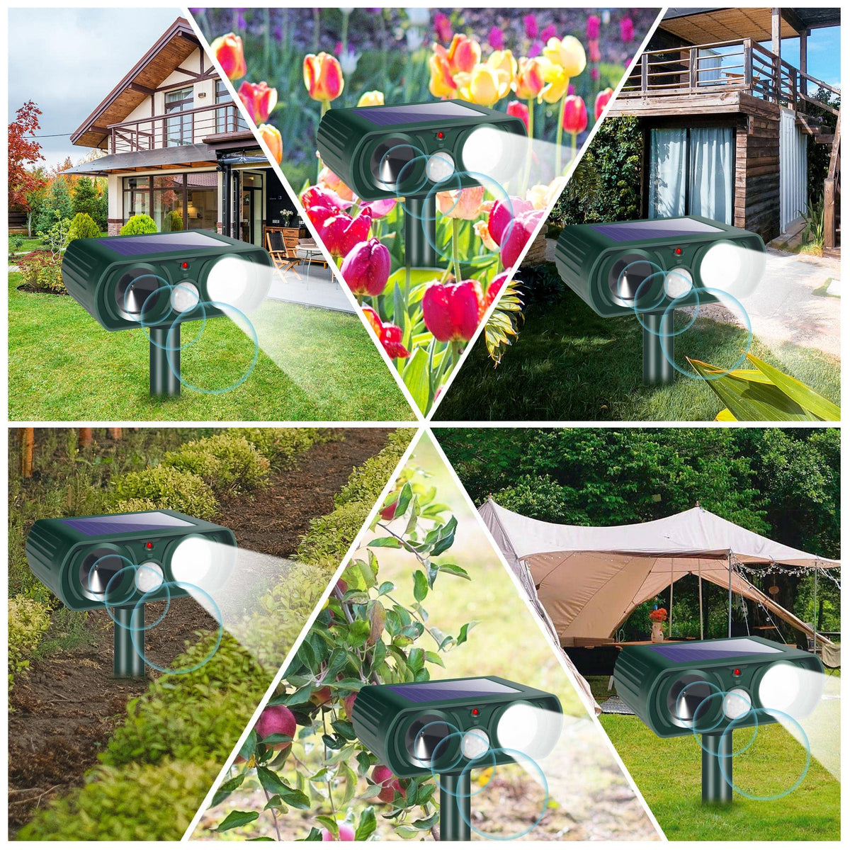 JahyElec animal deterrent active in rainy conditions