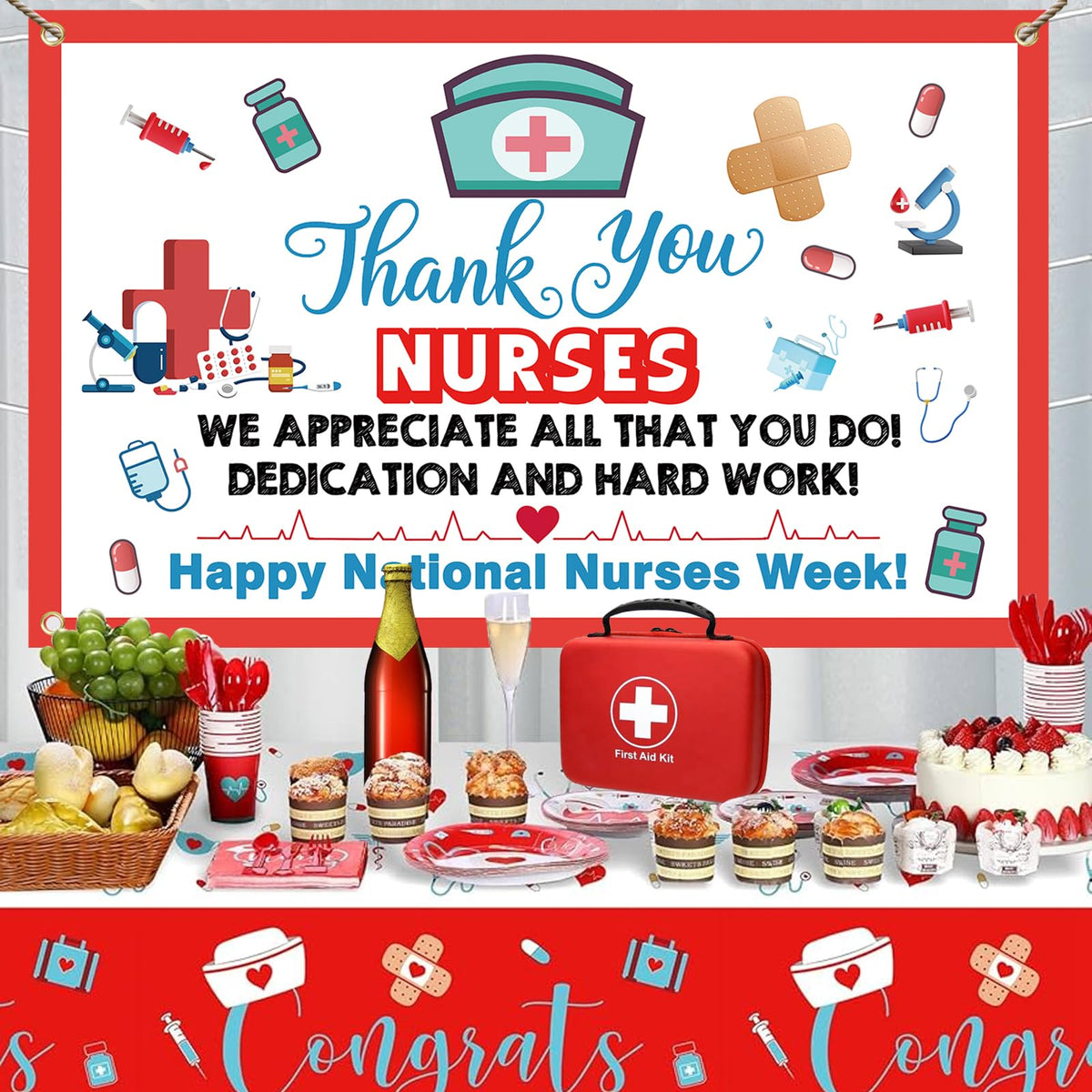 Jailee Nurses Banner heart-rate graphic enhances nurse week photos.