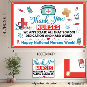 Jailee Nurses Banner thank you graphic with medical accents, ideal for celebrations.