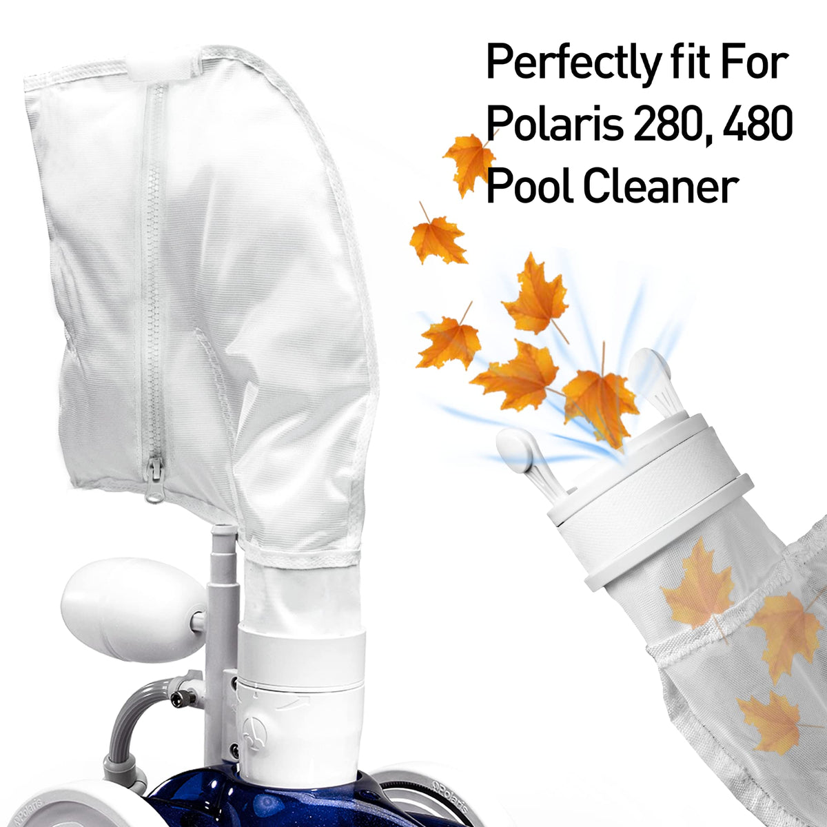 JamBer pool-cleaner-bag-zipper-opening demonstrates easy-empty debris removal.