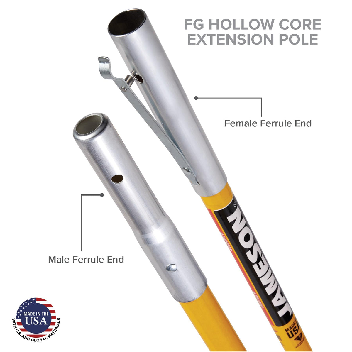 Jameson FG-Series pole-saw head compatibility enables quick tool changes.