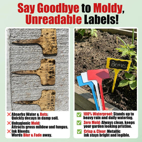 Jammy Joey black sticker on labels improves legibility in sun and rain.